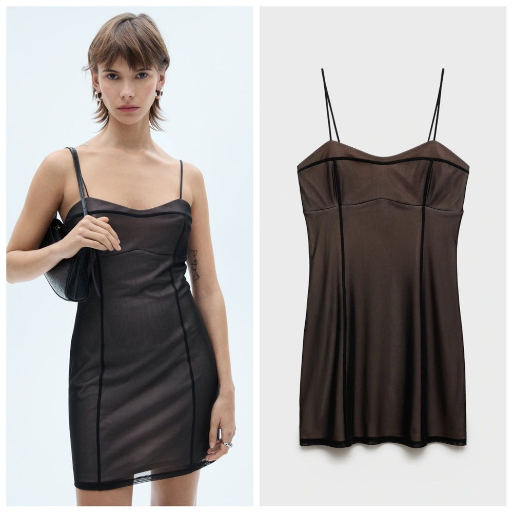 MANGO Lingerie Style Mini Dress